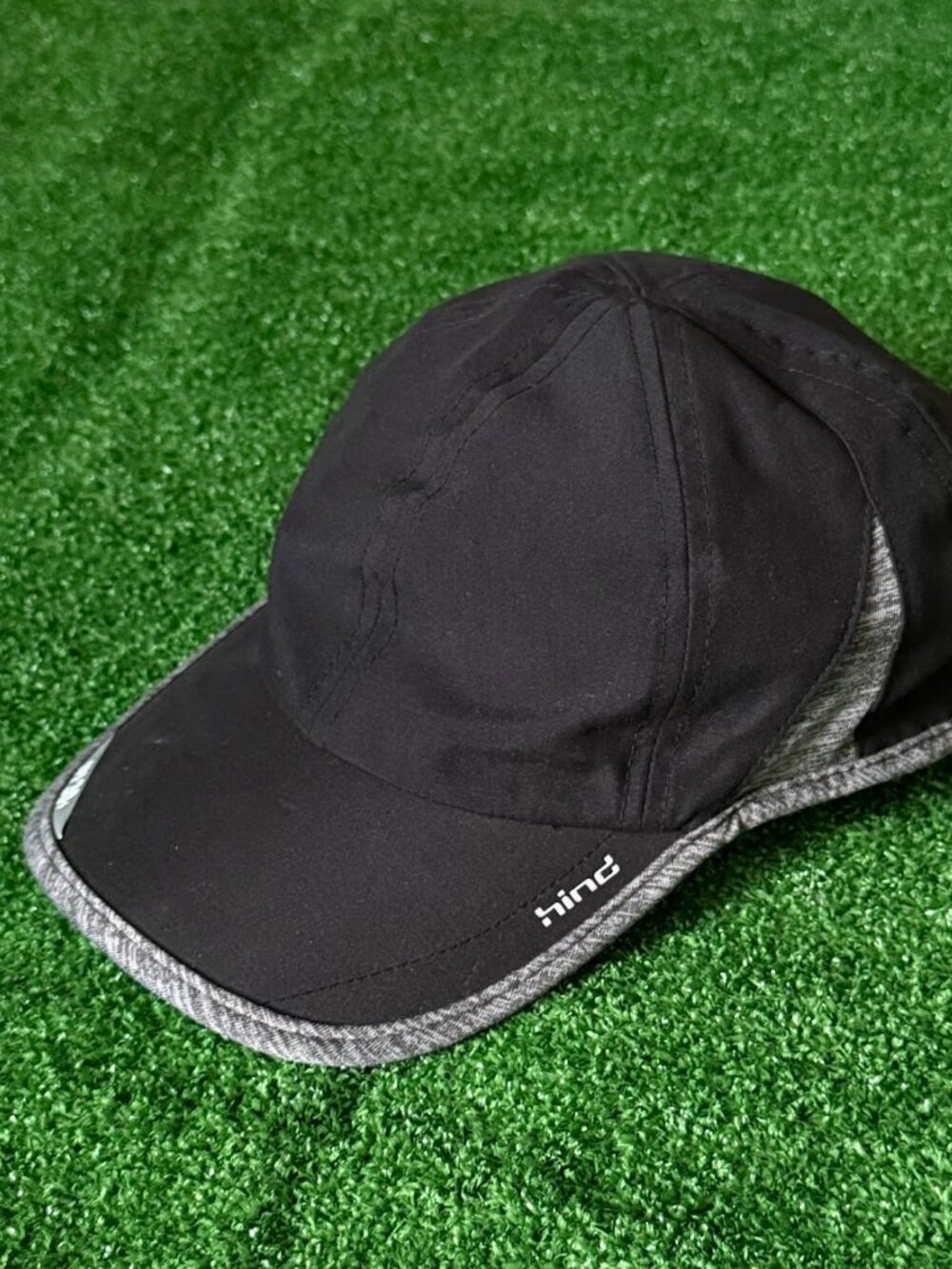 HIND Performance SPF 30+ Running Walking Black Hat Lightweight Adjustable Cap OS
